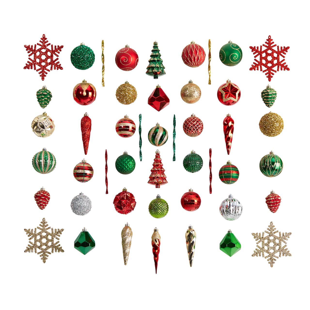 52ct. Holiday Deluxe Shatterproof Christmas Tree Ornament Box Set
